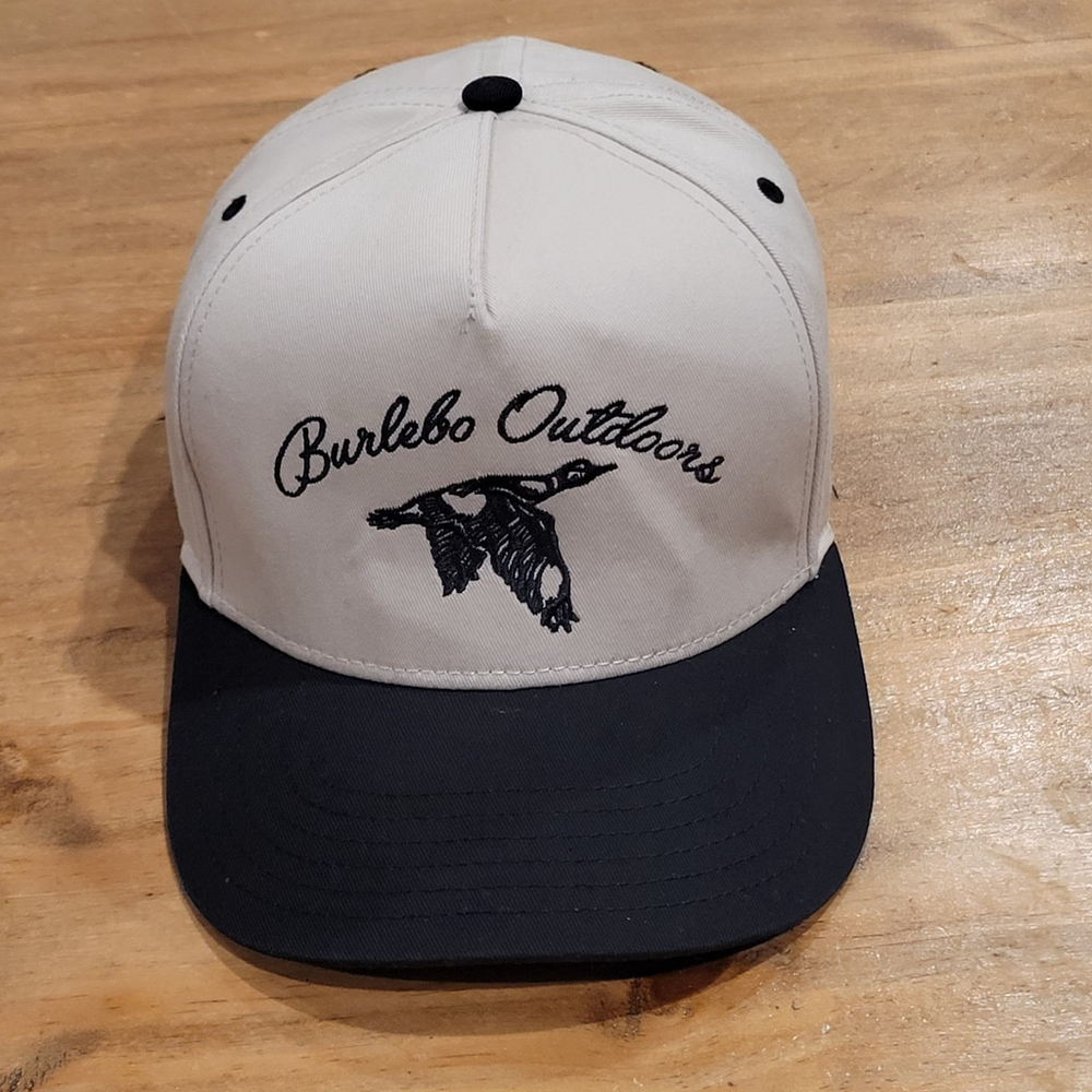 Burlebo Outdoors Hat Snapback Beige Black Duck Hunting One Size